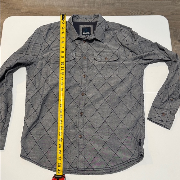 Prana Gray Diamond Pattern Shirt - Picture 5 of 7